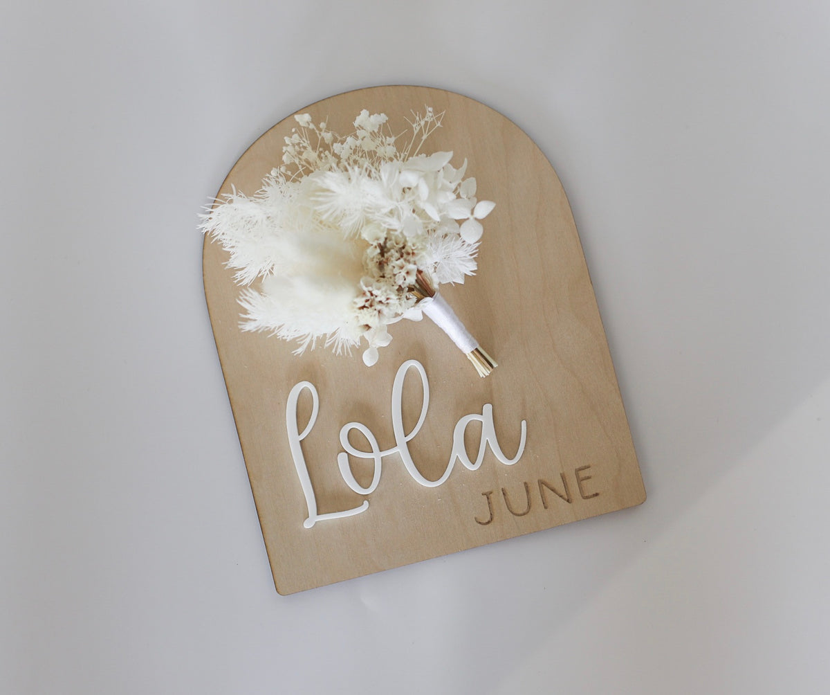 Dried Flower Name Plaque