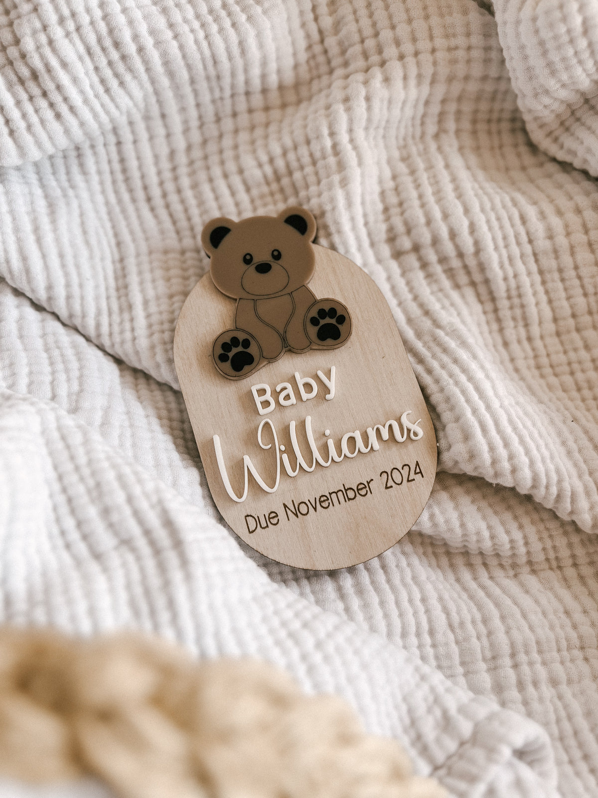 Baby Bear Announcement Plaque