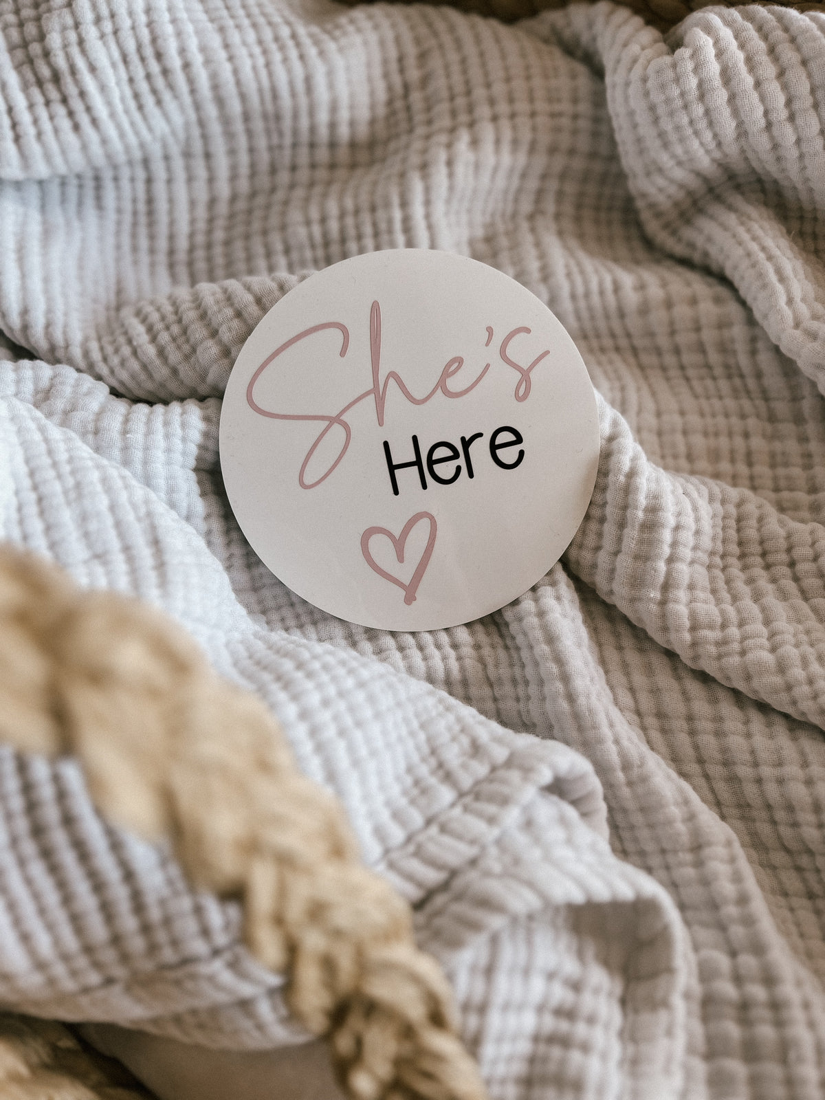 He's/She's Here Acrylic Plaque