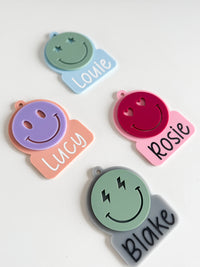 Smiley Face Acrylic Bag Tag