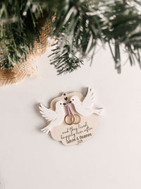 Dove marriage ornament