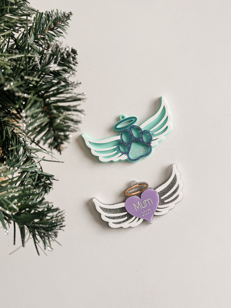 Angel wings ornament