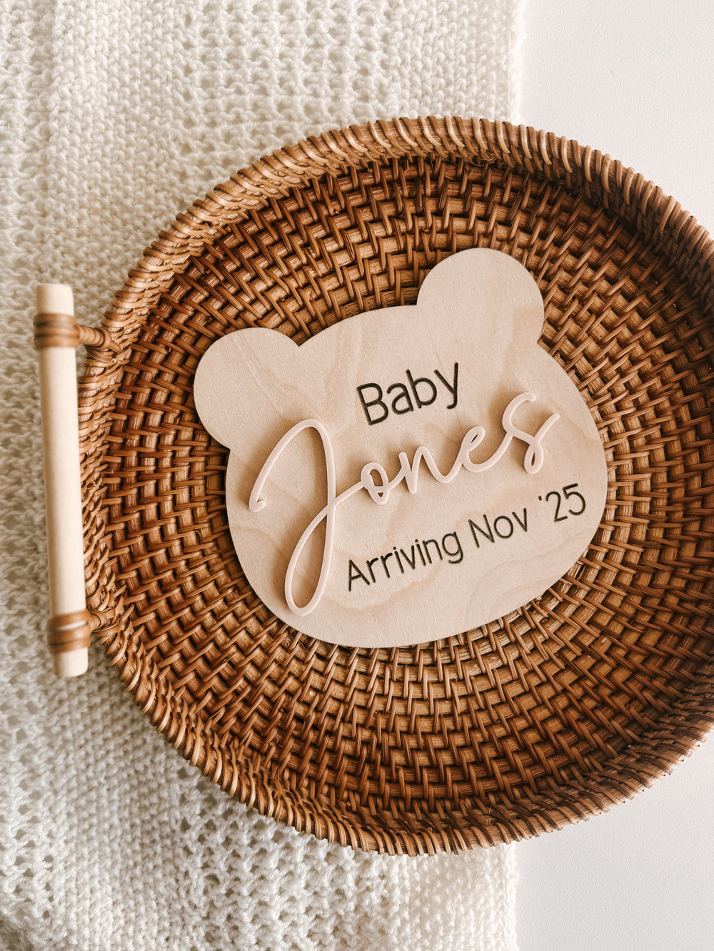 Bear Baby Announcement plaque
